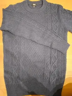 タグ無し新品未使用 UNIQLO ケーブルニットセーター ネイビー Mサイズ