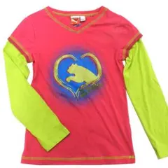 新品 PUMA 子供服 重ね着風 長袖カットソー 長袖Tシャツ110cmのサムネイル