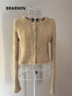 極美品✨BRAHMINブラーミン/ニットカーディガン細身シルエットベージュM