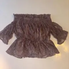 イング　オフショルトップス　ピンク　Mサイズ