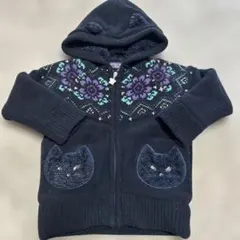 ANNA SUI mini 猫耳付きジップアップボアパーカー　カーディガン Sのサムネイル