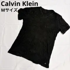 【美品】 CalvinKlein VネックTシャツ Mサイズ ブラック　黒