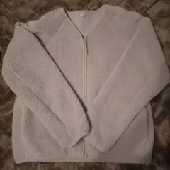 UNIQLO　ベージュ ボアフリースジャケット フロントジッパー　М