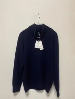 新品未使用】ユニクロ カシミヤハーフジップセーター Mサイズ ネイビー