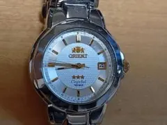 ​【電池交換済・稼働品】オリエント スリースター クリスタル　外装超音波洗浄済みのサムネイル
