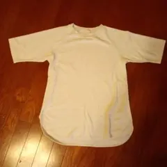 ワッフル素材 半袖Tシャツ ホワイト Lのサムネイル