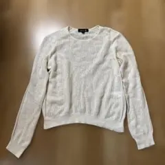Drawer アイボリー 長袖ニットセーター