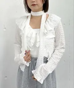 archives カットＪＱラッフルＴＯＰＳ　チョーカー付のサムネイル