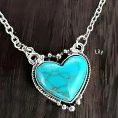 ✨ ターコイズ　ハート ネックレス　ペンダント ハワイアン ウエスタン