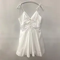 むん様専用　ZARA リボン ギャバジン ミニワンピース M ホワイト