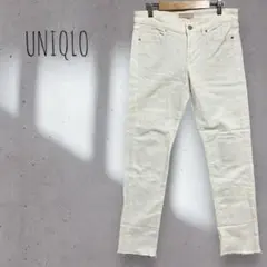 【UNIQLO】スリムフィットジーンズ カットオフ テーパード ミドルライズ