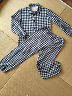 MUJI パジャマ ネイビーチェック 140-150cmのサムネイル