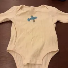 petit main 飛行機刺繍 長袖ロンパース 80