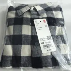 ユニクロ フランネルシャツ　オフホワイト　110