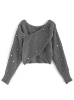 パールカシュクールシャギーニットトップス[kz457] GRL