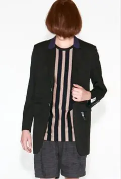 【未使用】 チャーム付き shareef ロングテーラードジャケット黒