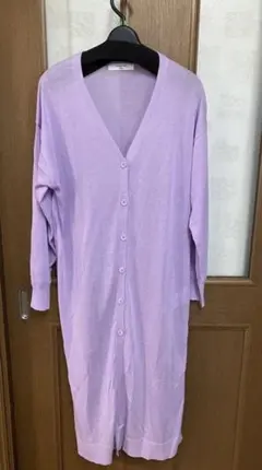 【Samansa Mos2 blue】ラベンダー Vネックロングカーディガン