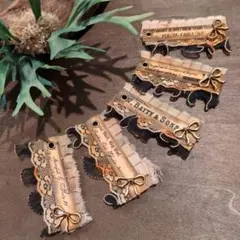 デニムリメイク☆レトロクラシックシャビーお花✿✕お花✿タグ