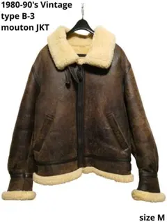 ビッグシルエット！美品！B-3肉厚リアルムートンフライトジャケットM
