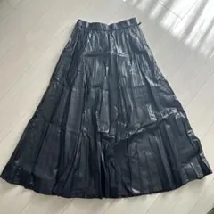ブラック プリーツスカート フリーサイズ