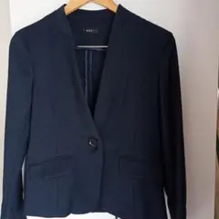 avvノーカラージャケット☆ Lサイズ 濃紺