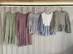女の子130cmまとめ売り　アプレプティマイン他長袖カットソー ワンピ5点セット