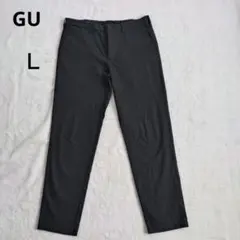 GUジーユー　リネンブレンド パンツ 　ブラックＬ　綺麗目パンツ　スラックス