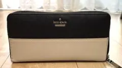 ケイトスペード　長財布　ブラック×グレーホワイト