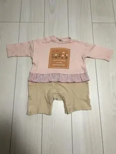 ベビー女の子70cm 切り替えチューリップロンパース