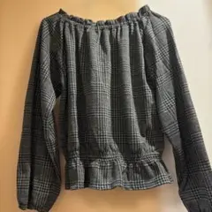 オフショルダー 黒 コットン チュニックのサムネイル