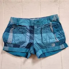 訳あり・大特価⭐️BURBERRY ショートパンツ チェック柄 青 １０４cm