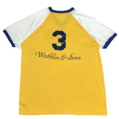 US古着 半袖リンガーTシャツ ナンバリング Vネック 夏物古着l57①