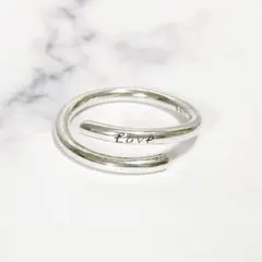 シルバー925リング　シンプル　フリーサイズ　磨きクロス付き