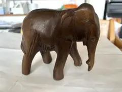 置物 木製象の彫刻 約15cm アジアン雑貨 インテリア アンティーク