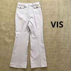 VIS ミジンコ千鳥チェックフレアパンツ