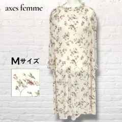 axes femme アクシーズファム 花柄 プリーツ ワンピース M