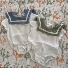 セーラー襟ロンパース 2点セット