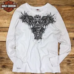 09M192◯ Harley-Davidson USA製 スカル Y2K ロンT