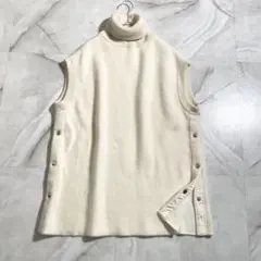 A17959 美品 ザリラクス カシミヤポリ タートルネックニットベスト 白系