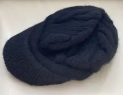 ☆ニット帽子☆ツバ付きキャップ帽子☆ウールーキャップ帽子☆黒☆レディース☆