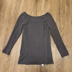 ウイング オーガニックコットン混薄手インナー8分袖 チャコールグレー