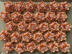 折り紙　花飾り　ペールオレンジ　薄橙　ばら30コ ①