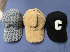 キャップ 3点セット ロゴ ボア素材