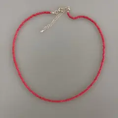 handmade 赤 レッド ビーズ ネックレス チョーカー