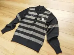 新品Black&White ブラック&ホワイトボーダー柄ニットセーター
