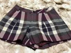 【美品】バーバリーブルーレーベル　チェック　ショートパンツ 36