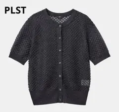PLST ルミナスレース半袖カーディガン ブラック Sのサムネイル