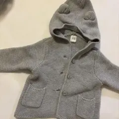 ベビー GAP ニット ジャケット くま耳 グレー