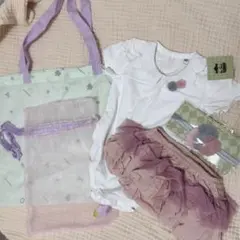 新品未使用★panpantutu ロンパース.フリフリボトム.ヘッドドレスセット