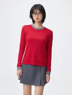 GU ソフトシアークルーネックT(長袖)